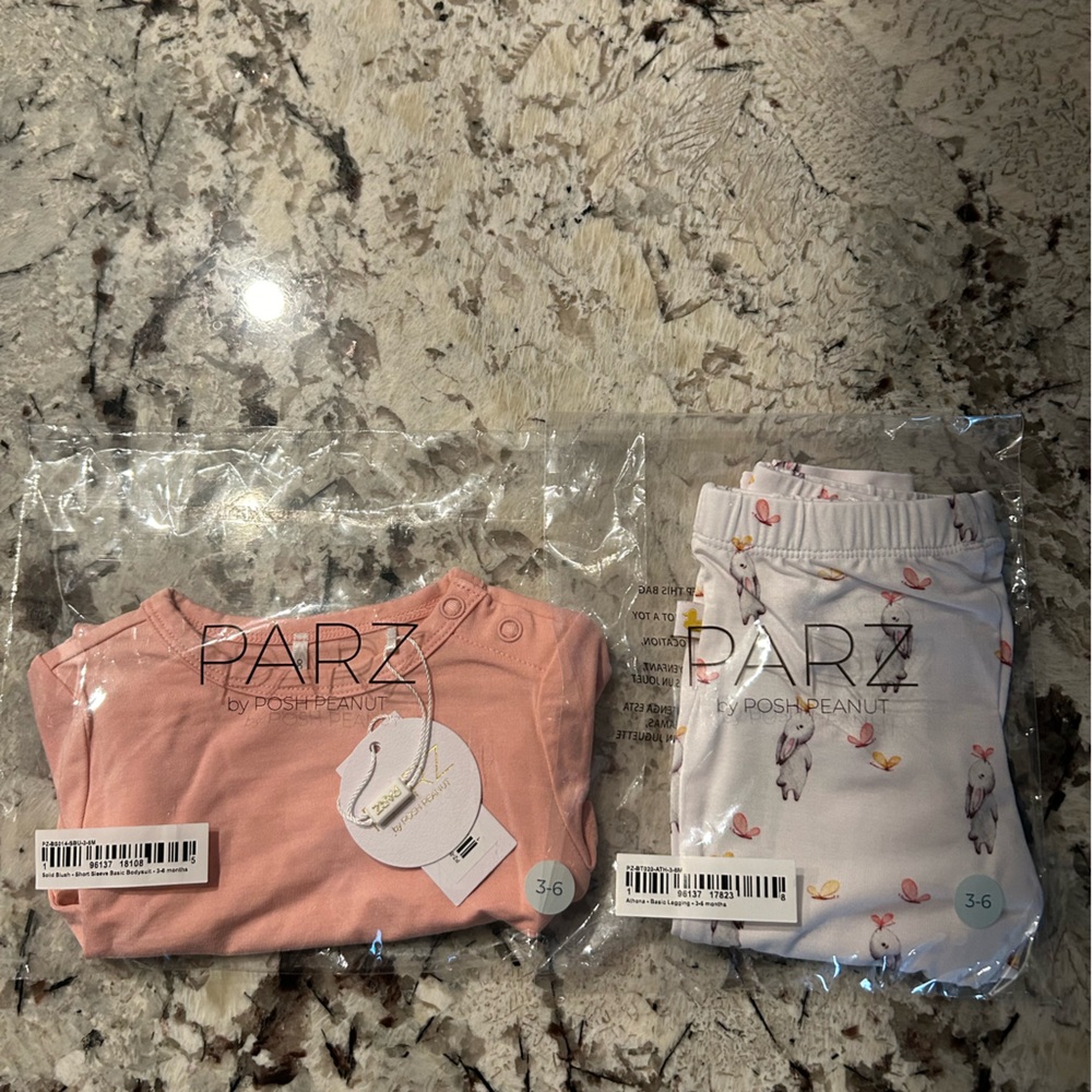 Posh Peanut Parz Short Sleeve Bodysuit and Footless Legging 3-6 months